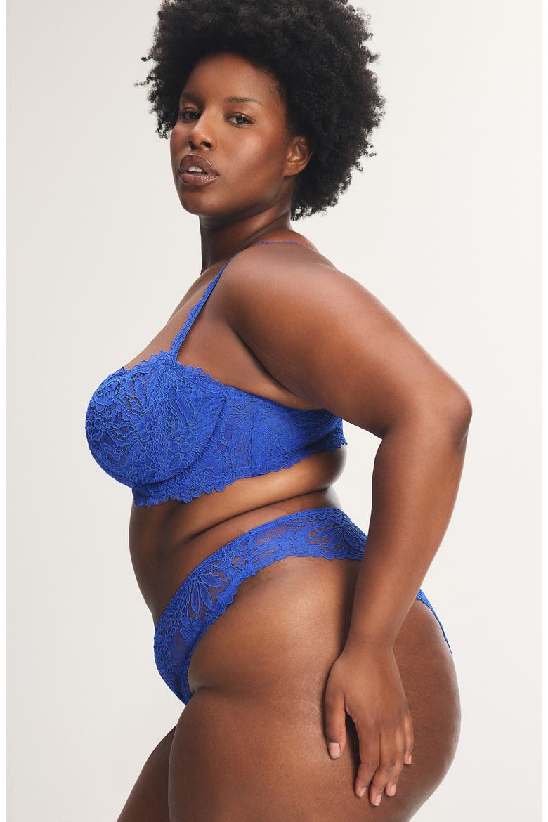 Romantic Corded Lace Brazilian Panties, Alternate, color, BLUE MOOD