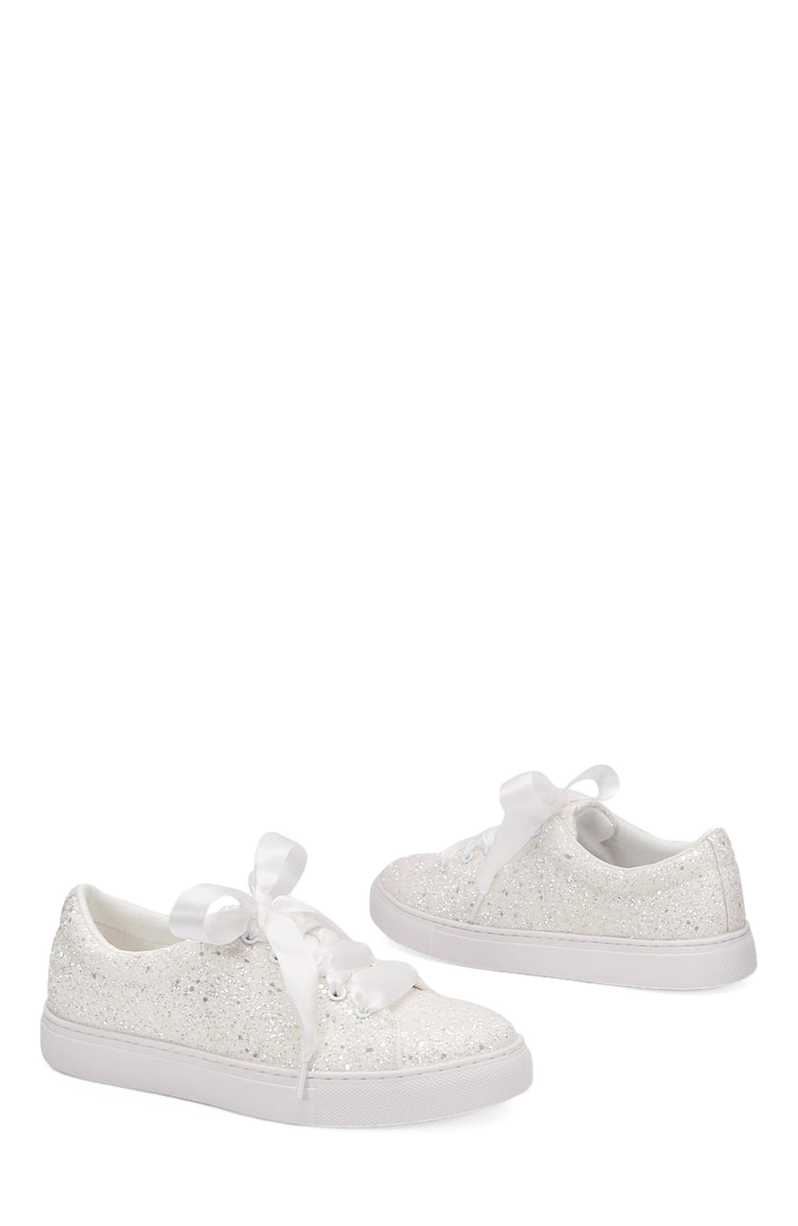 Lucy Rock Glitter Wedding Platform Sneakers, Alternate, color, White