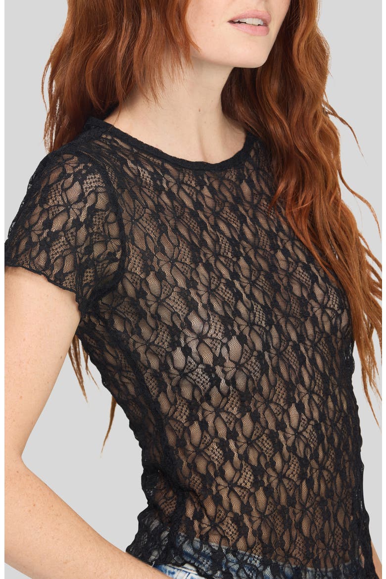 Avila Lace Baby Tee, Alternate, color, BLACK