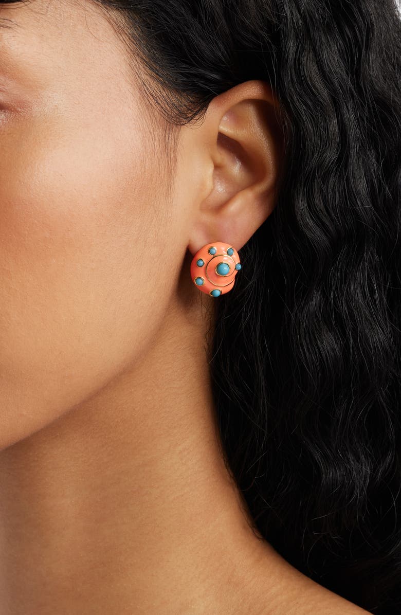 Kenneth Jay Lane Snail Stud Earrings, Alternate, color, Gold