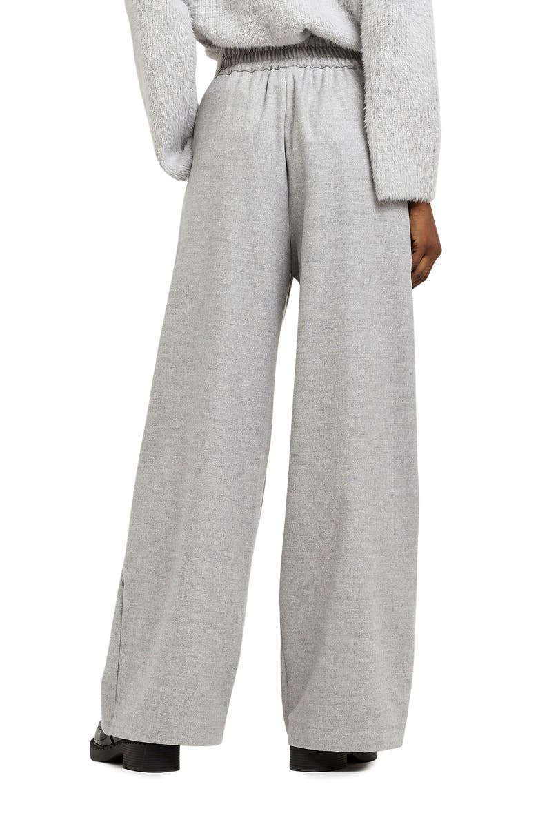 River Island Wide Leg Flannel Trousers, Alternate, color,