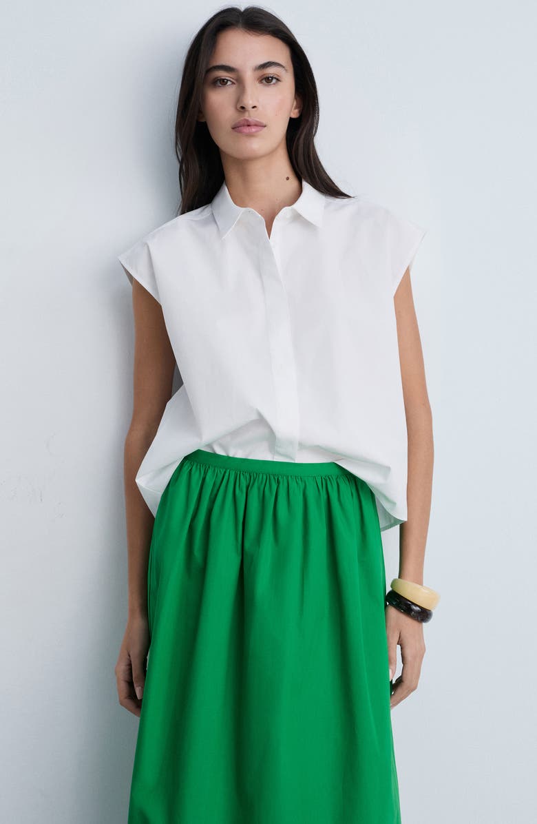 MANGO Flared Cotton Midi Skirt, Alternate, color, 