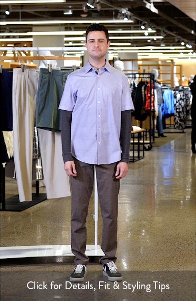 Miles OoohCotton<sup>®</sup> Geometric Print Short Sleeve Button-Up Shirt, sales video thumbnail