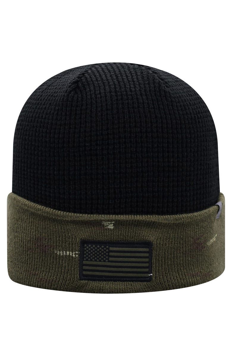 TOP OF THE WORLD Men's Top of the World Olive/Black Minnesota Golden Gophers OHT Military Appreciation Skully Cuffed Knit Hat, Alternate, color, Olive