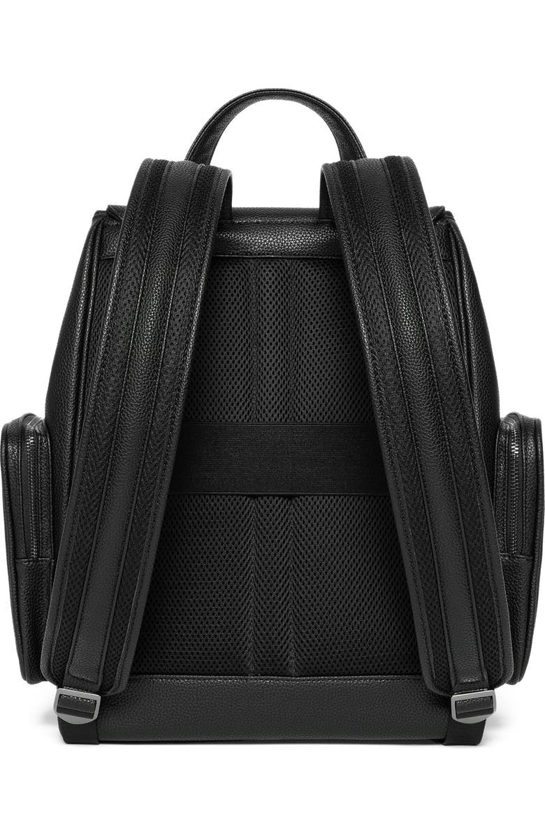 Manière De Voir Maloe Pebbled Leather Eiffel Clasp Backpack, Alternate, color, Black