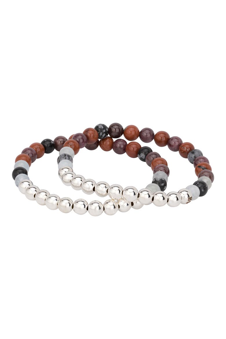 N82 Gut Health Set of 2 Healer's Bracelets, Alternate, color, SILVER