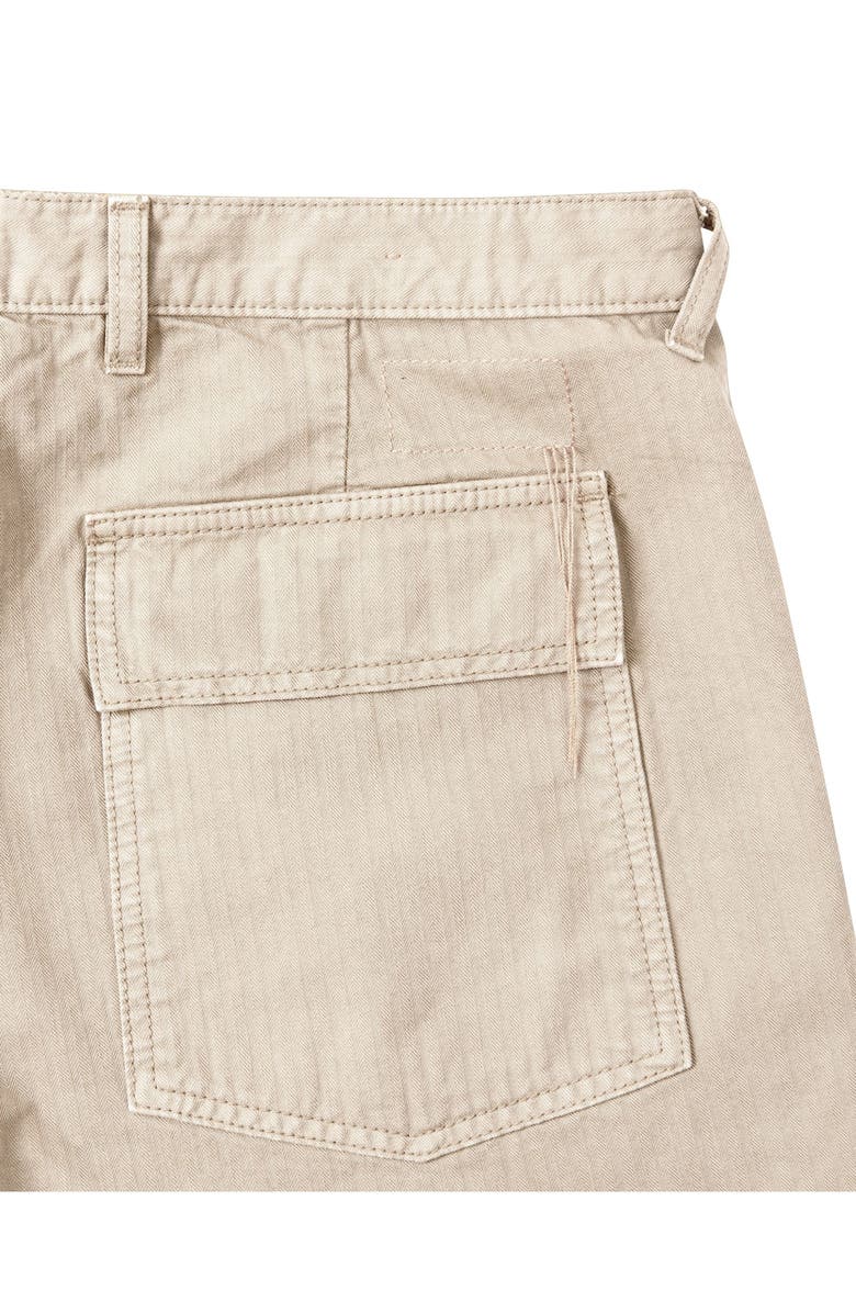 Fortela Military Inspired Herringbone Shorts, Alternate, color, Ecru