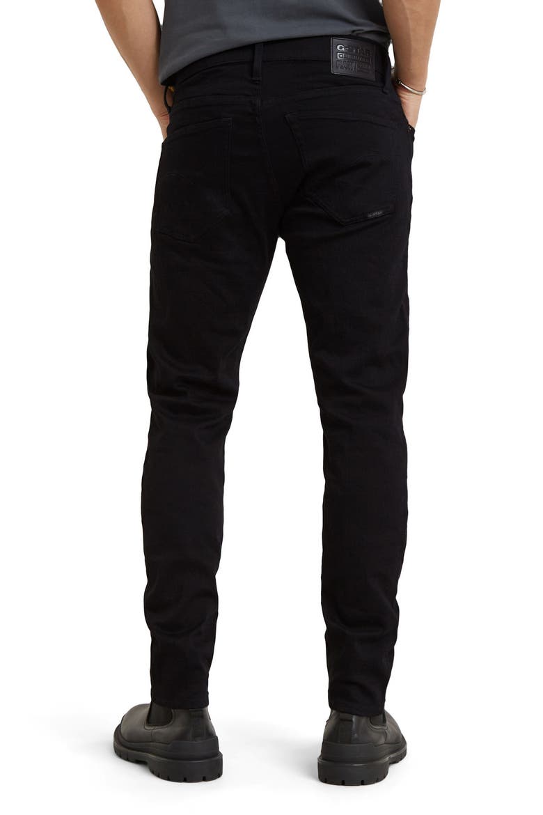 3301 Slim Fit Jeans, Alternate, color, PITCH BLACK