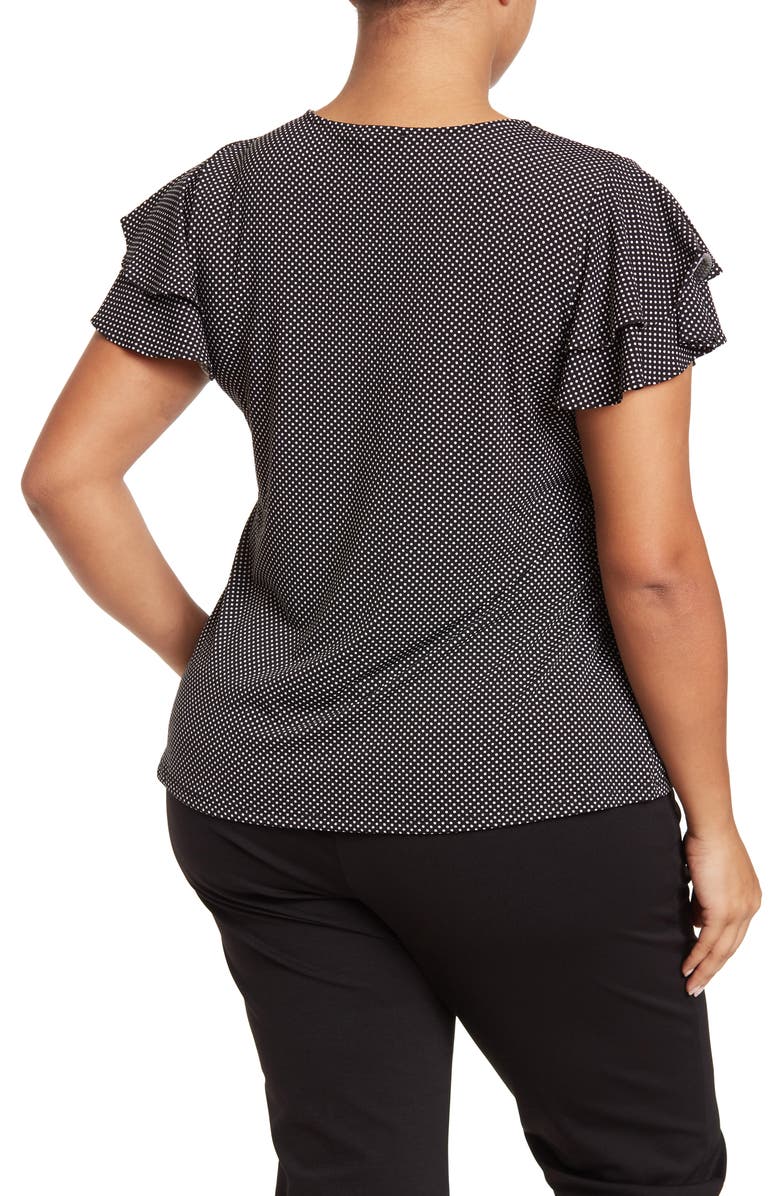 Adrianna Papell V-Neck Double Flutter Top, Alternate, color,