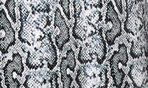 Alice And Olivia Jarrett Vegan Snake Strong Shoulder Maxi Coat In Off White/black Python