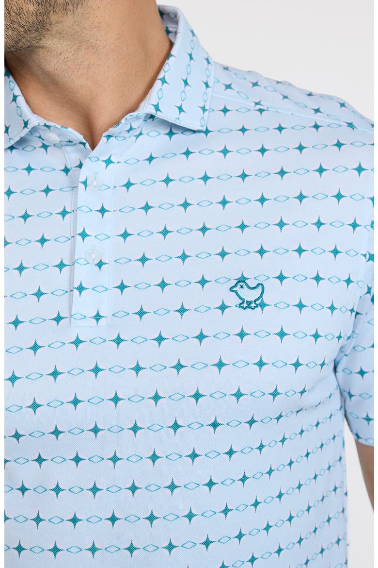 Geo Print Piqué Performance Golf Polo, Alternate, color, SWING CYPHER - BABY BLUE