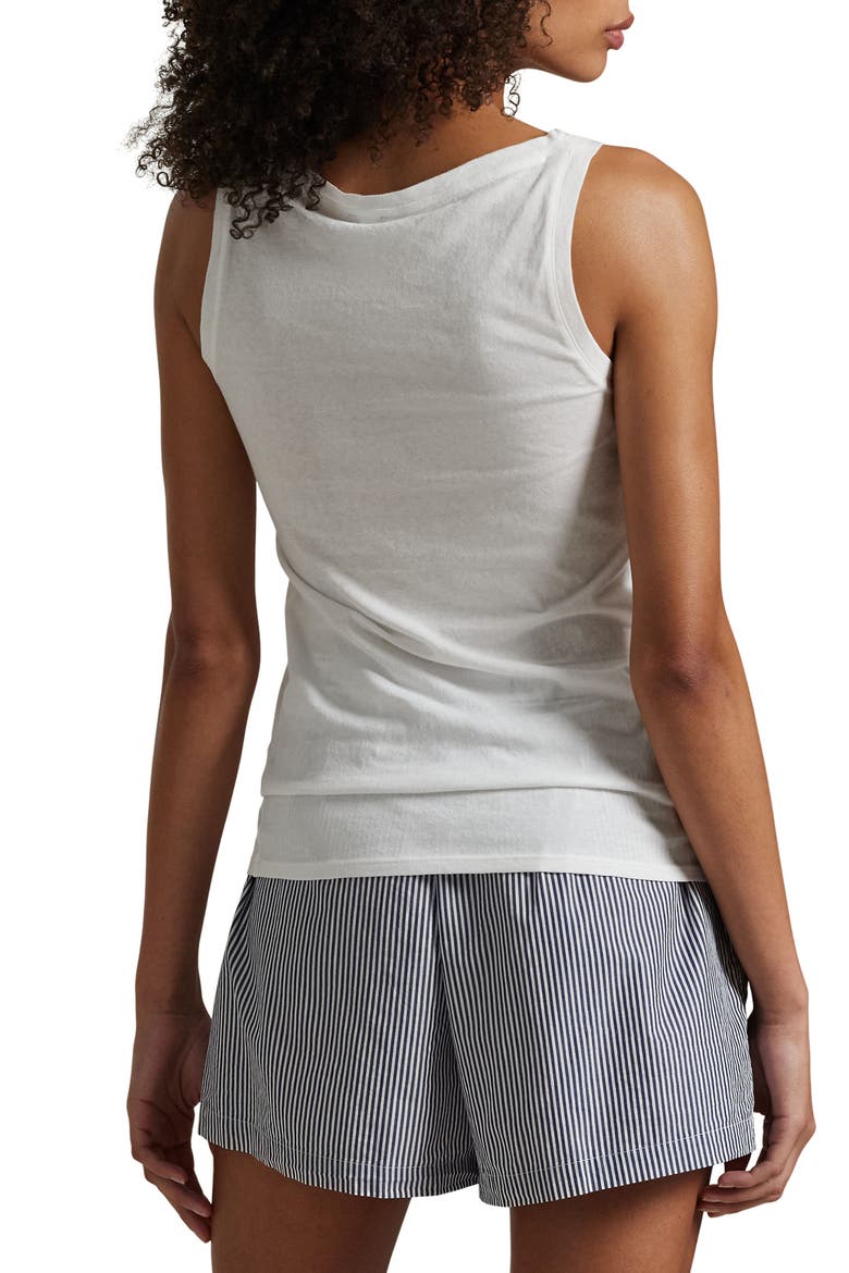 Long & Lean Cotton Jersey Lounge Tank, Alternate, color, WHITE CLOUD