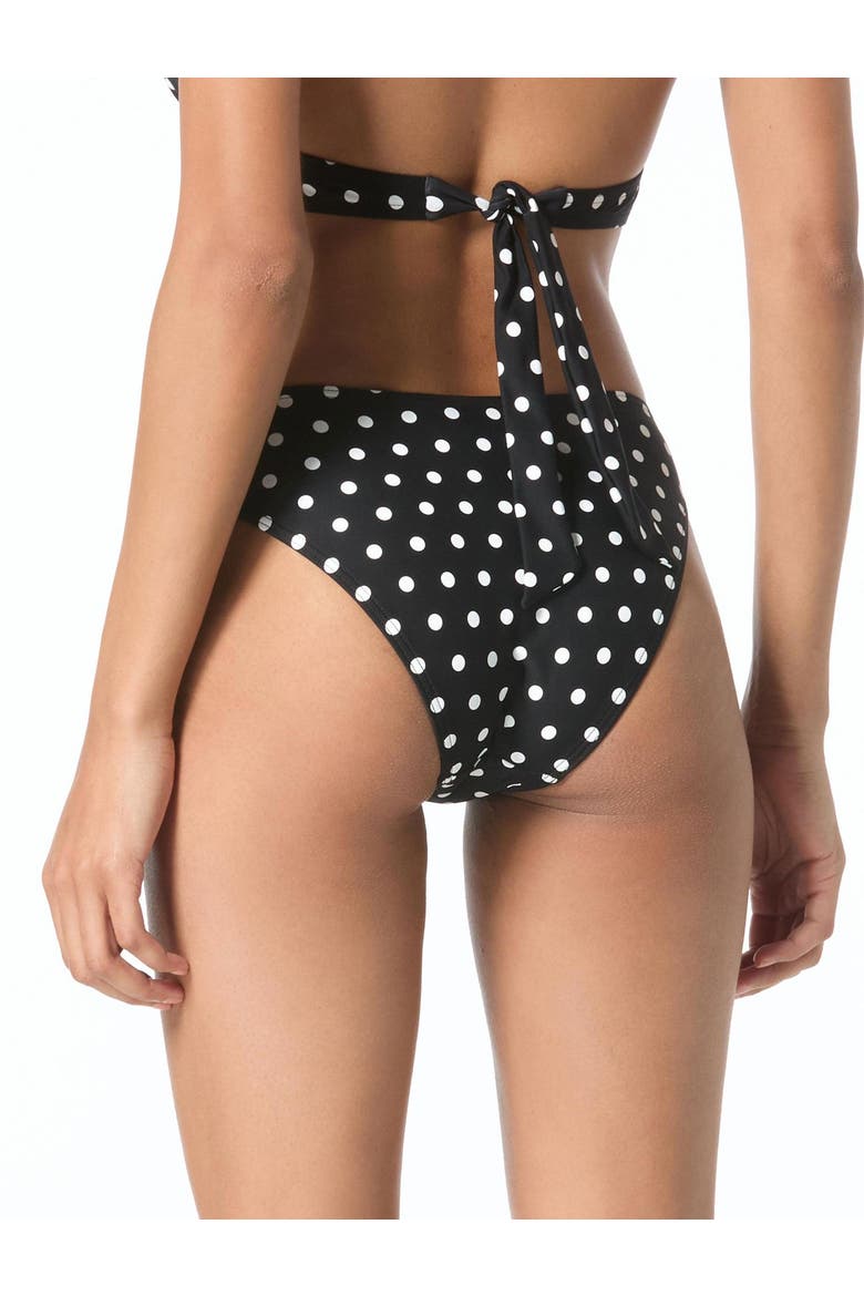 Classic Dot High Leg Bikini Swim Bottom, Alternate, color, Black