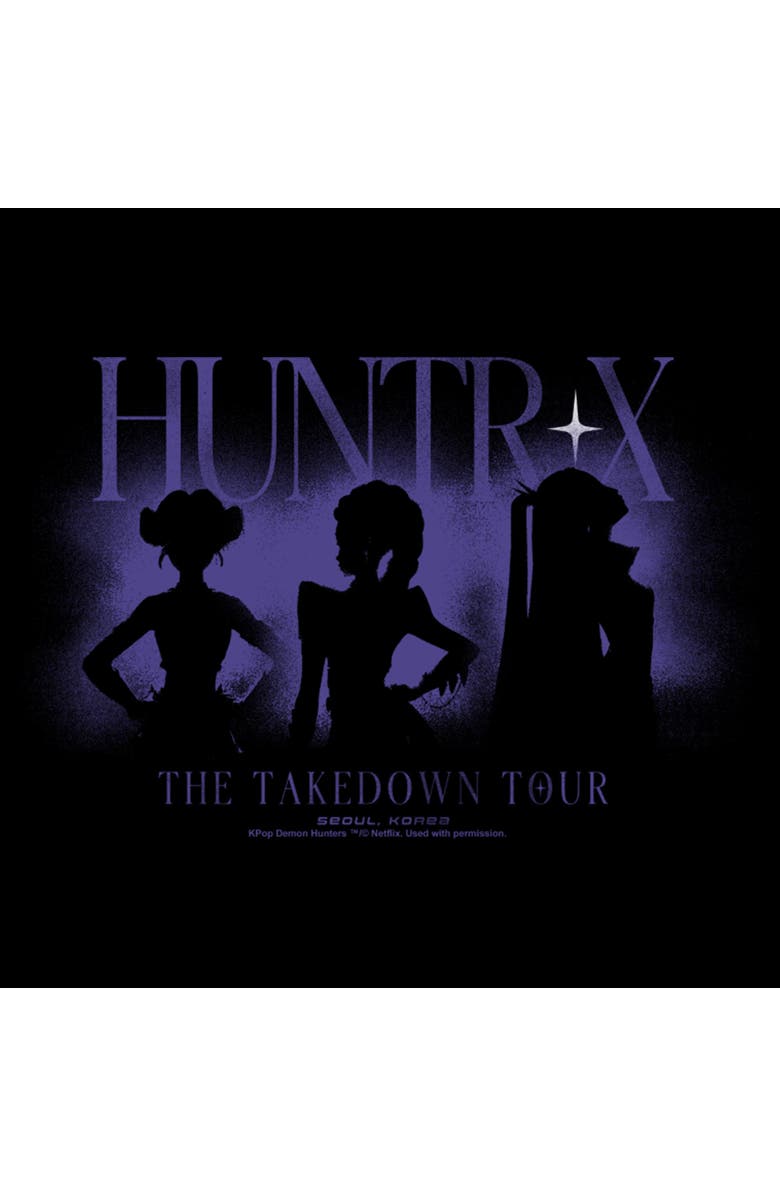 KPop Demon Hunters Girl's KPop Demon Hunters The Takedown Tour Superstars Silhouette Graphic T-Shirt, Alternate, color, Black