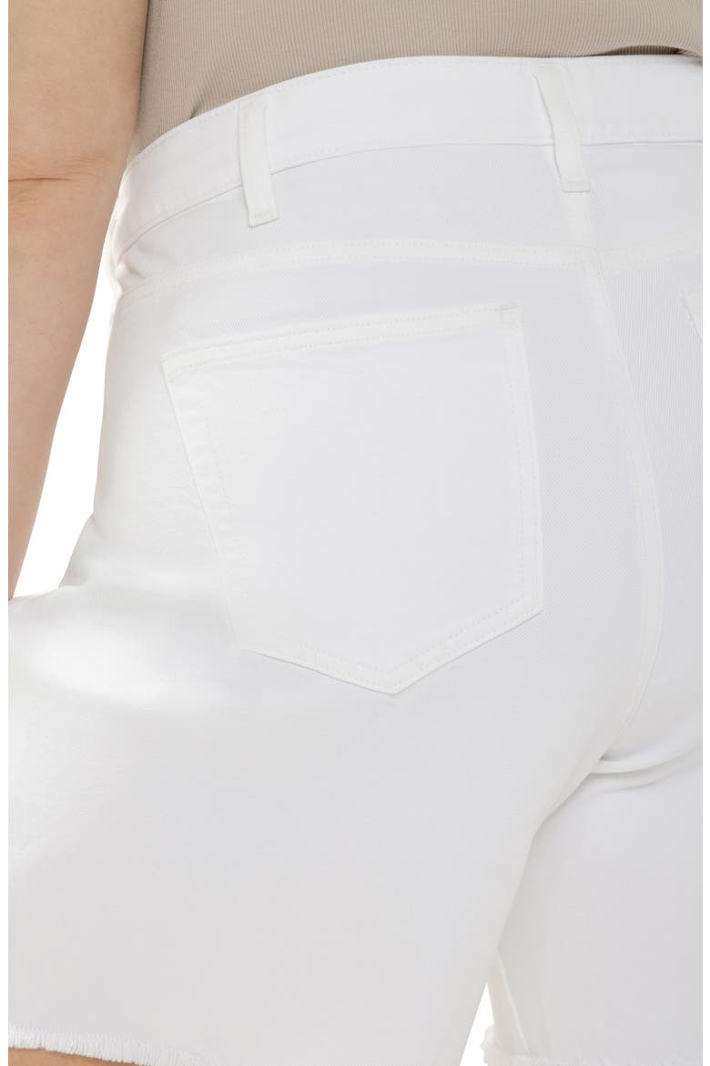 Suki Raw Hem Denim Shorts, Alternate, color, WHITE