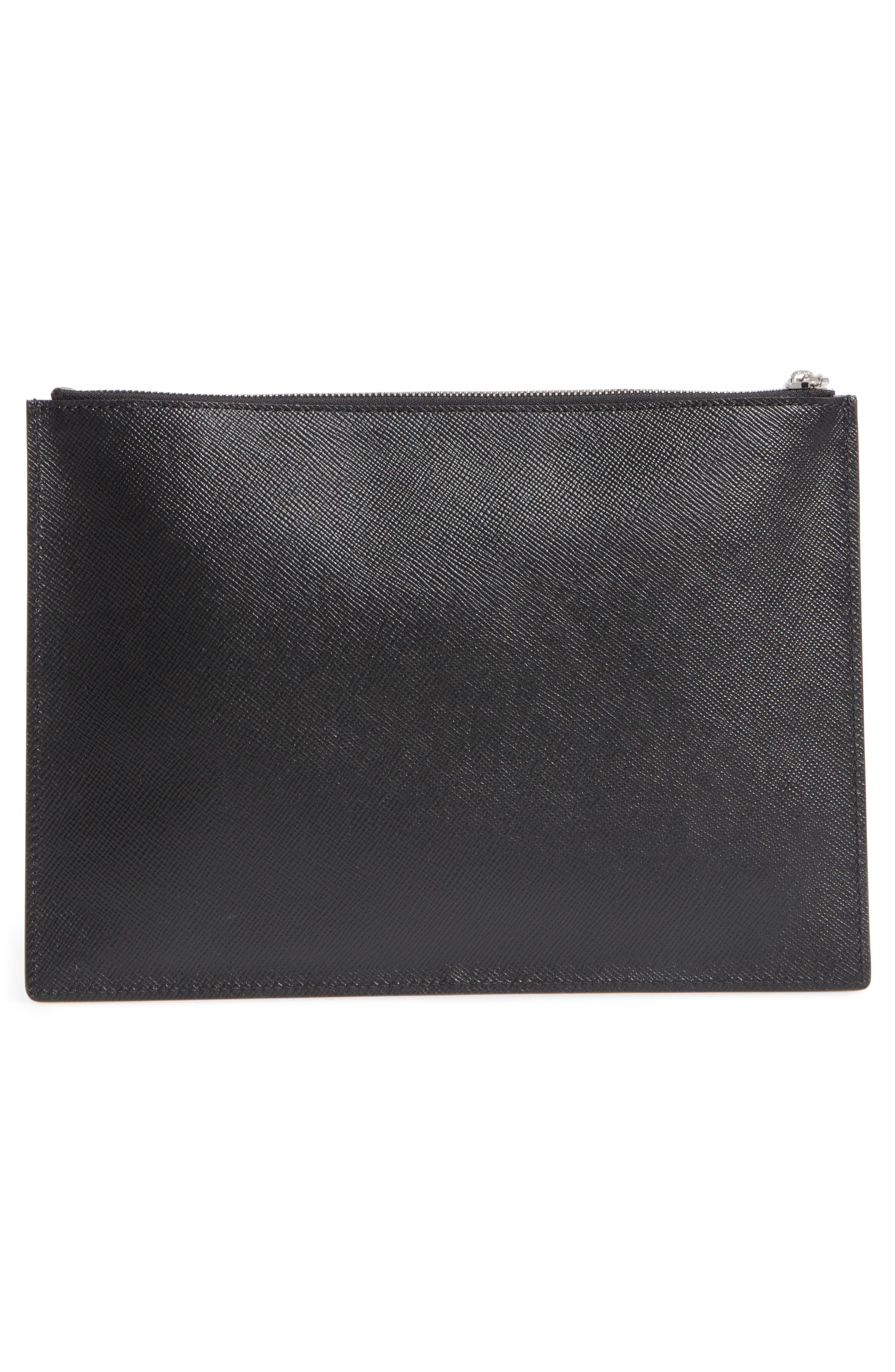Evolution Leather Clutch, Alternate, color, BLACK