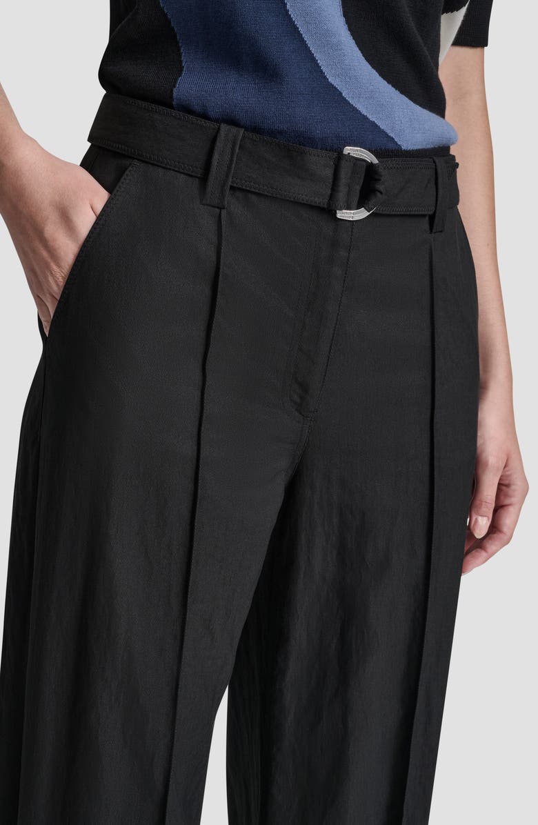 DKNY Belted Wide Leg Pants, Alternate, color, Black