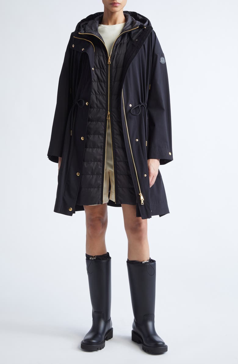 Moncler Sainbel 2-in-1 Down Long Parka, Alternate, color, Black