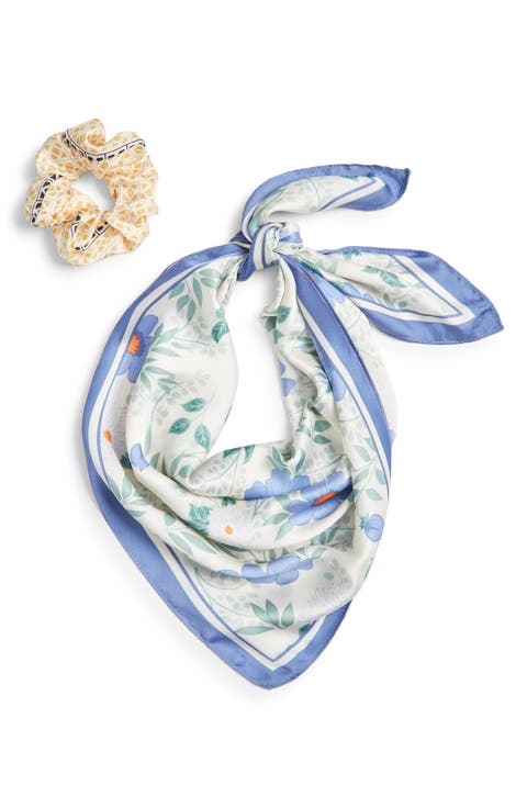 4-Piece Scrunchie & Square Scarf Set