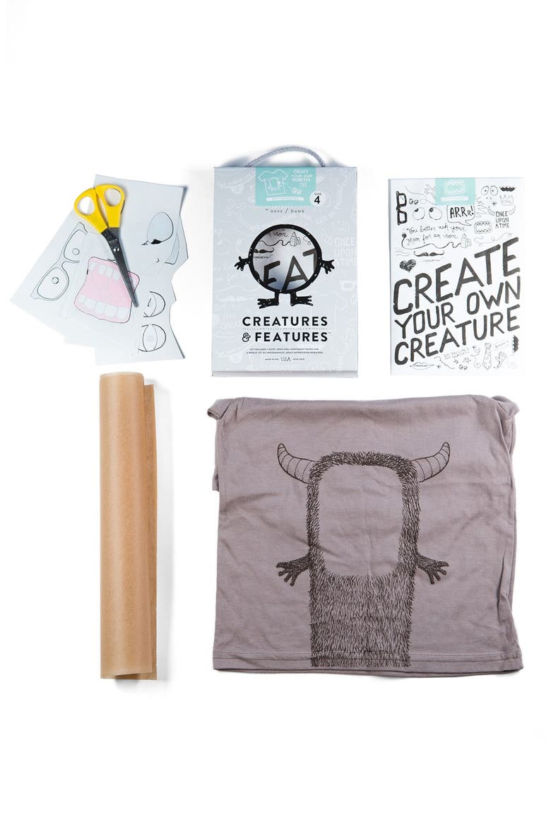 'Create Your Own Monster' Organic Cotton T-Shirt, Alternate, color, GREY