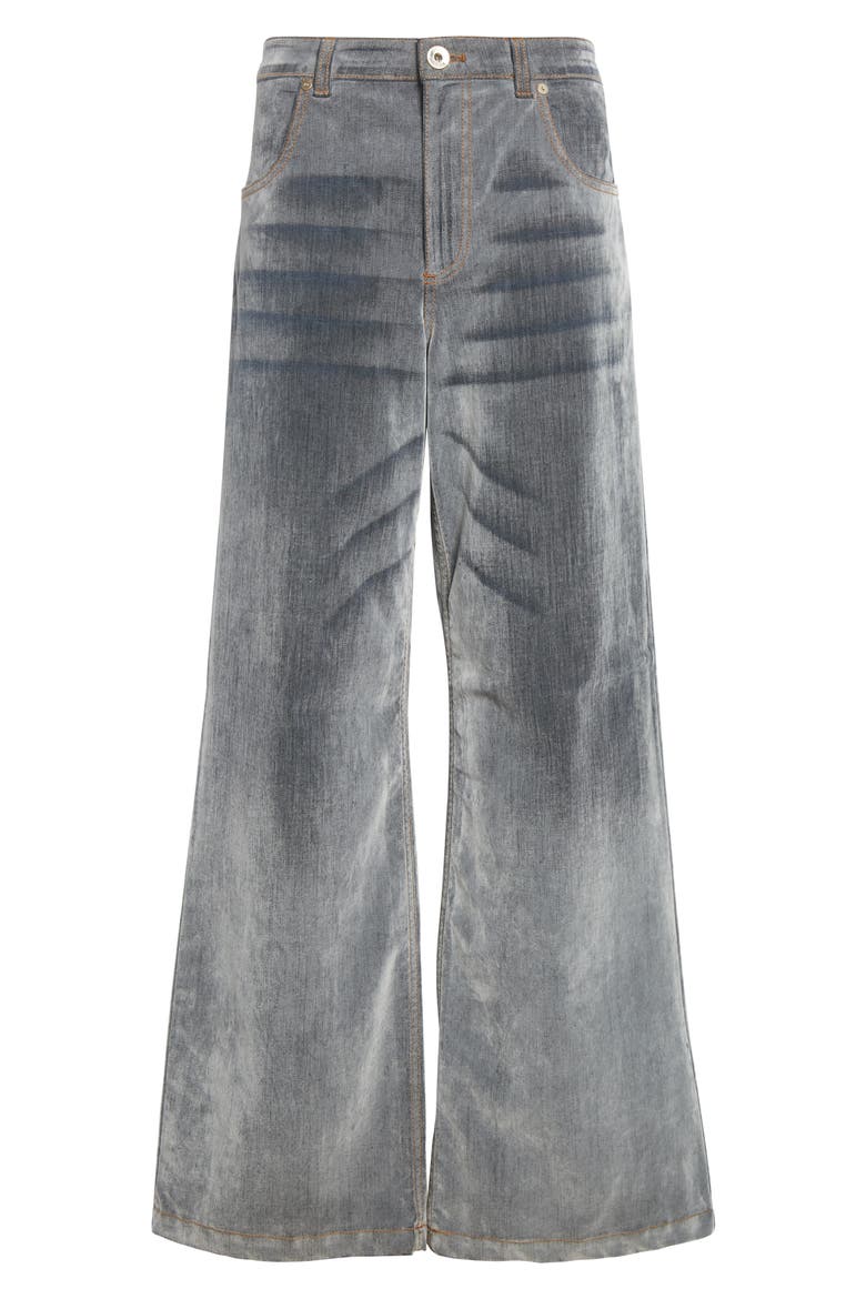 Flocked Denim Flare Leg Jeans, Alternate, color, 13 LIGHT GRAY MELANGE
