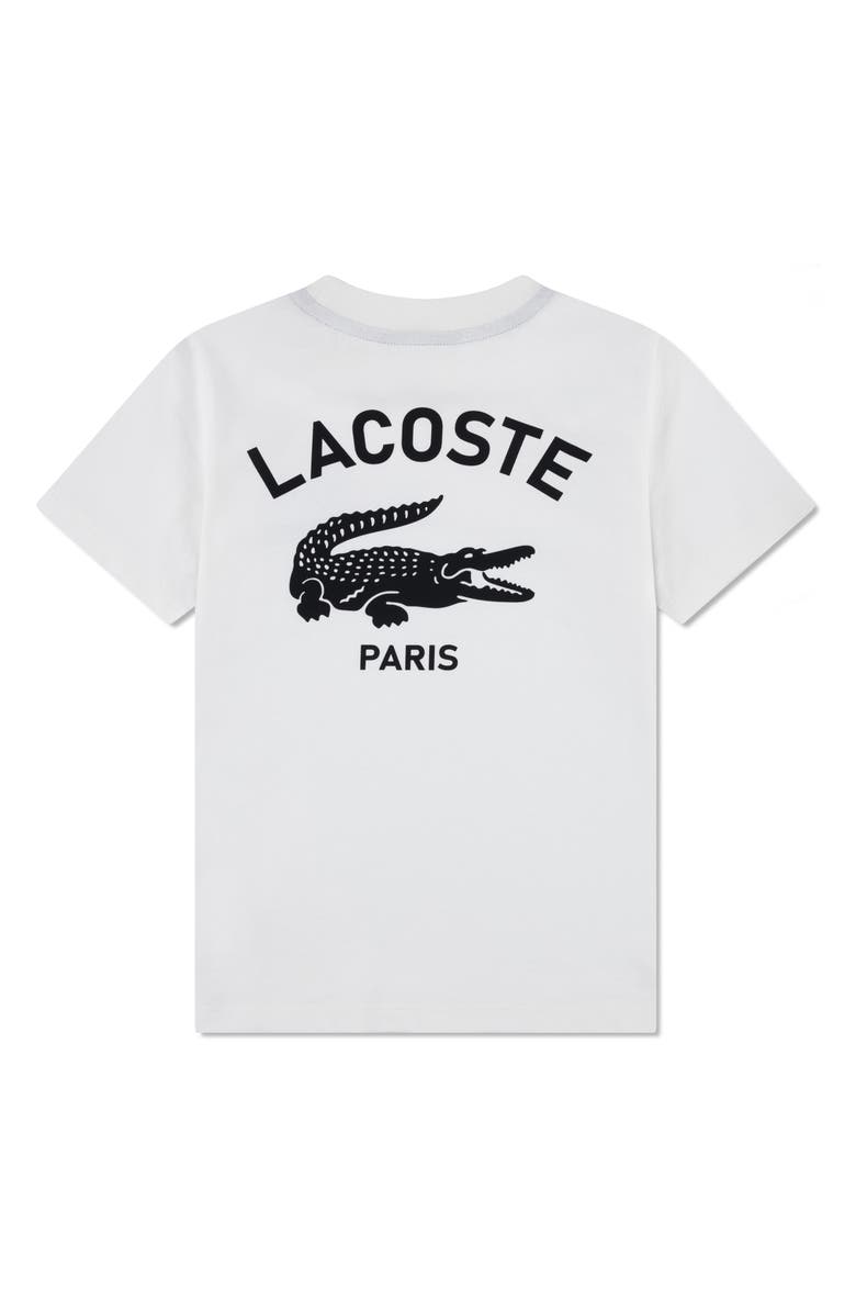 Lacoste Kids' Logo Organic Cotton Graphic T-Shirt, Alternate, color, Farine