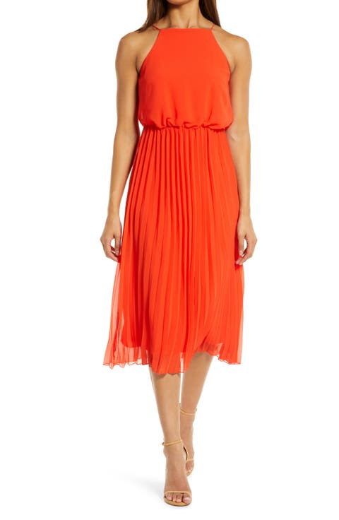 Sleeveless Pleated Midi Dress