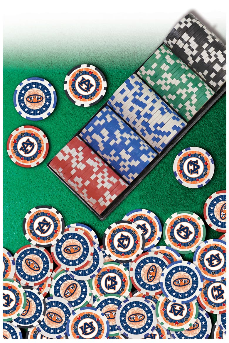 Auburn Tigers 100 Piece Poker Chips, Alternate, color, Multicolor