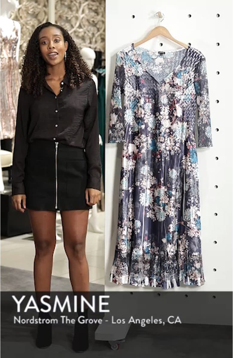 Print Charmeuse & Chiffon A-Line Dress, sales video thumbnail