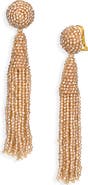 Oscar de la Renta Beaded Conical Tassel Drop Earrings
