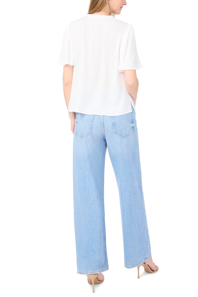 Tie Neck Top, Alternate, color, NEW IVORY