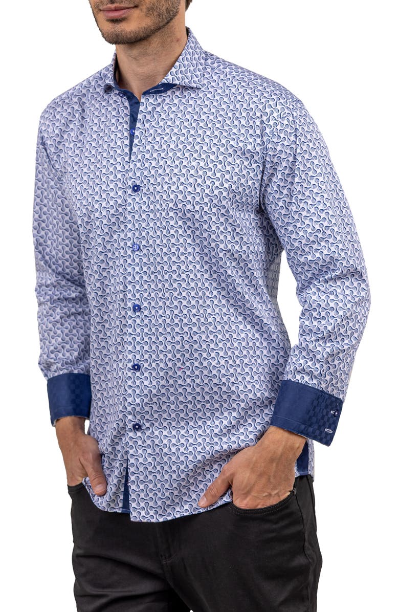 Maceoo Einstein Ascension 0274 Contemporary Fit Button-Up Shirt, Alternate, color, Blue