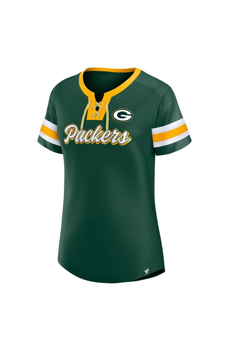 FANATICS Women's Fanatics Branded Green Green Bay Packers Original State Lace-Up T-Shirt, Alternate, color, Green