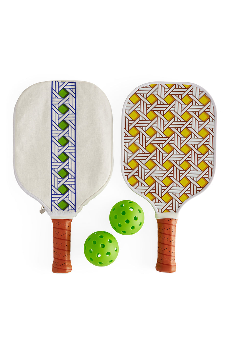 Jonathan Adler Basketweave Pickleball Set, Main, color, 