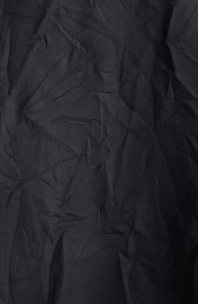 Balenciaga Logo Distressed Crop Graphic Hoodie, Alternate, color, Washed Black/ Blue