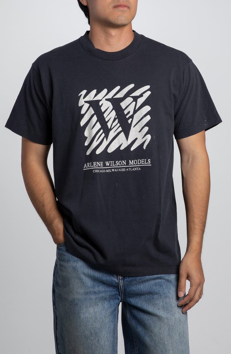 Elwood Vintage Arlene Wilson Models Tee, Main, color, Black