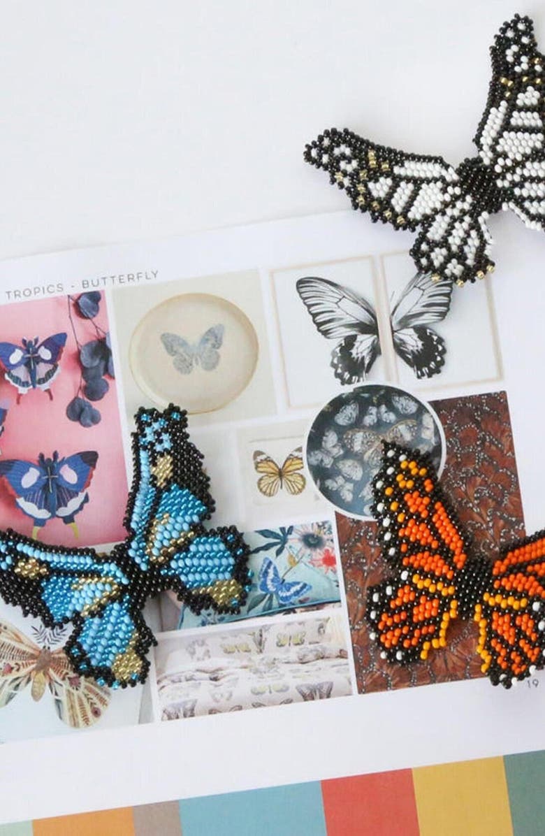 Fosterie Butterfly Blue Embera Earrings, Alternate, color, Blue