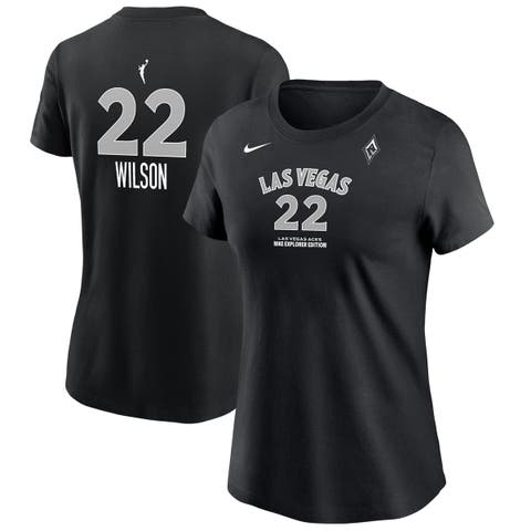 Women's Nike A'ja Wilson Black Las Vegas Aces Name & Number Explorer Edition T-Shirt