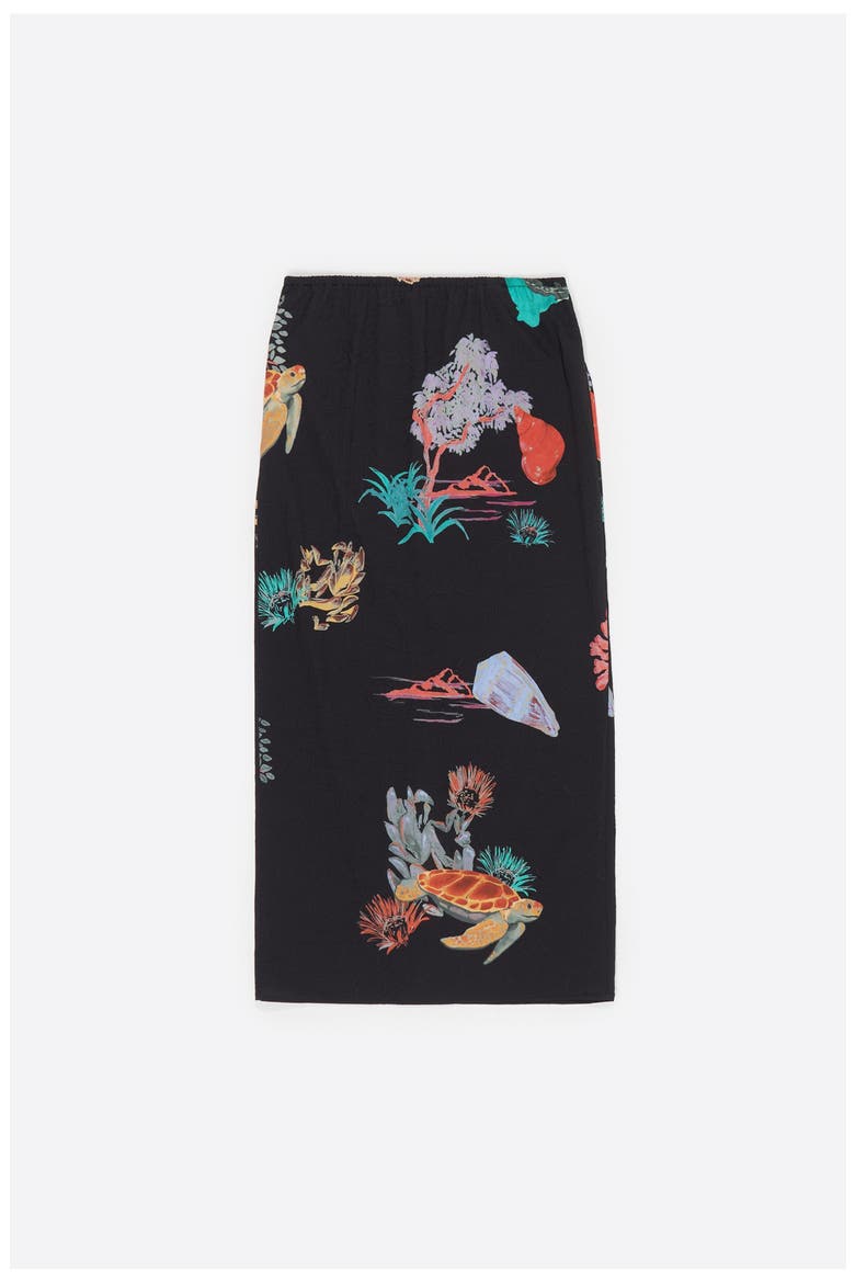 Wrinkled Midi Skirt, Alternate, color, TORTUGA BLACK
