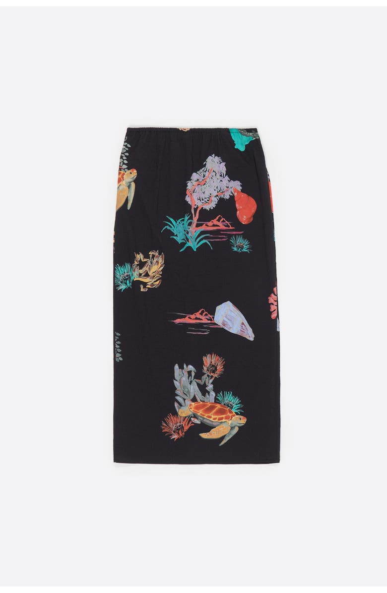 Bimba y Lola Wrinkled Midi Skirt, Alternate, color, Tortuga Black