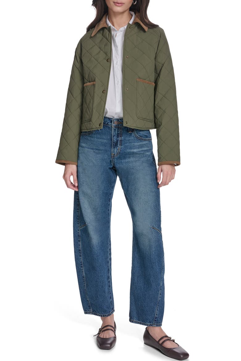 Quilted Barn Jacket, Alternate, color, OLIVE