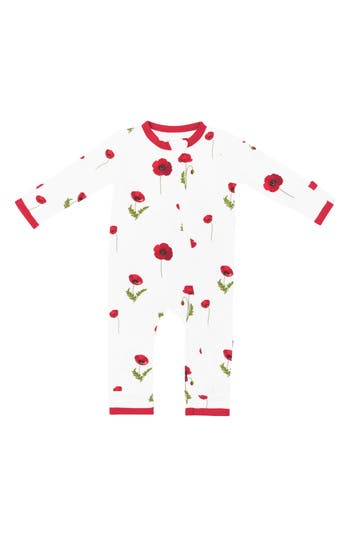Kyte Baby Cloud Poppies Zip Romper In Multi