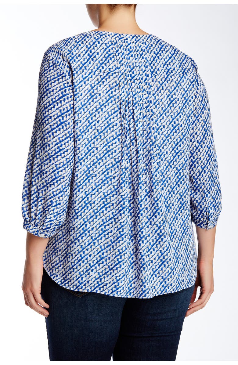 NYDJ 3/4 Length Sleeve Abstract Basket Weave Blouse, Alternate, color, 