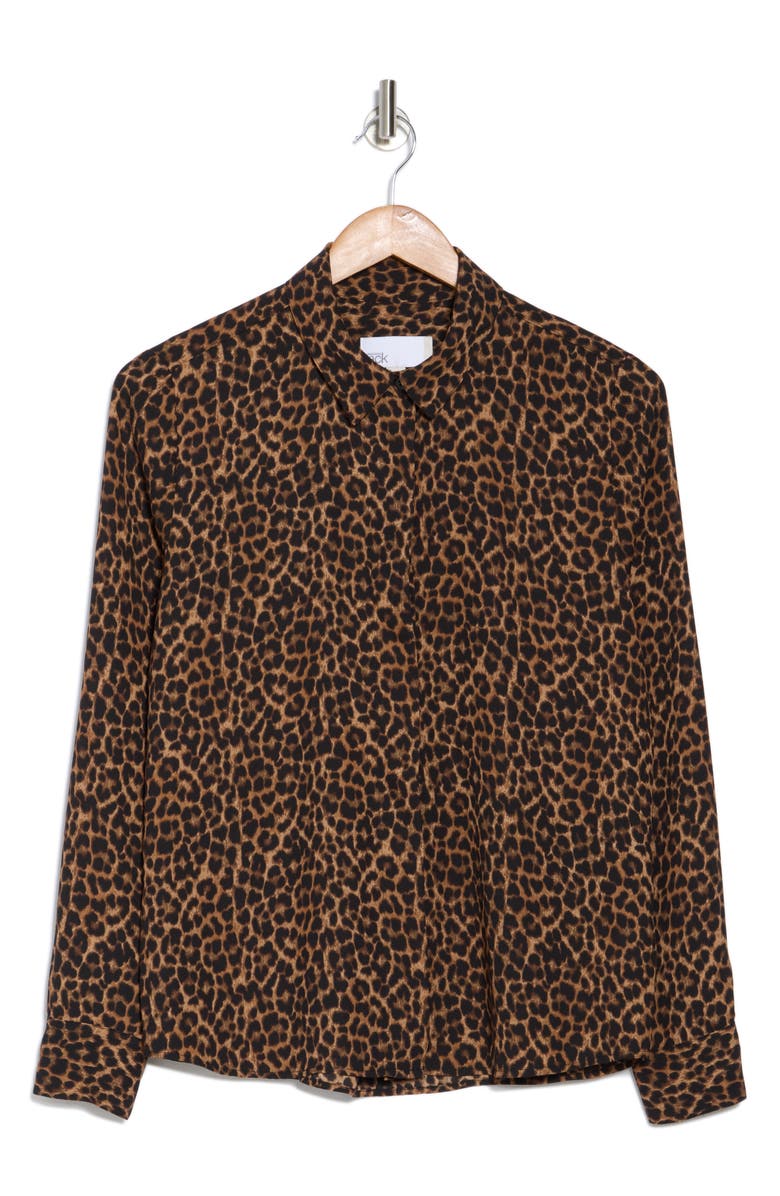 NORDSTROM RACK Print Long Sleeve Crepe Button-Up Shirt, Alternate, color,