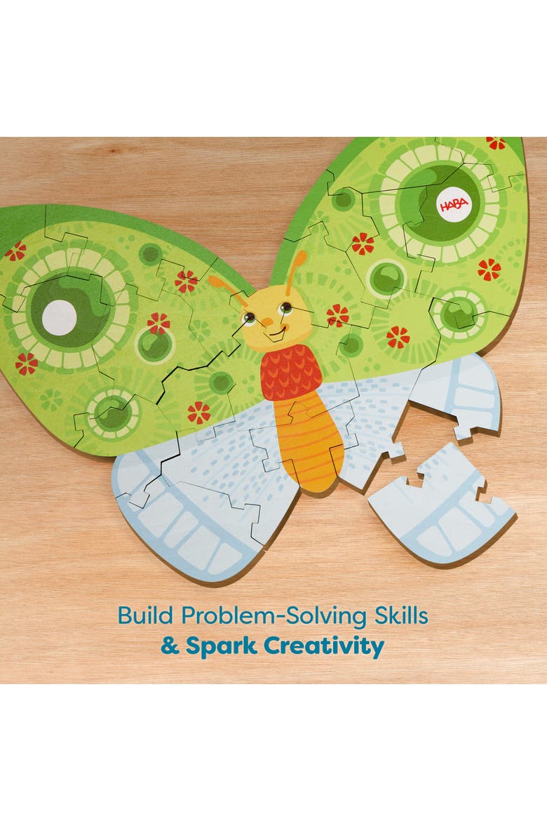 Wooden Puzzle Butterfly - 2 in 1 Reversible Puzzle, Alternate, color, Multi