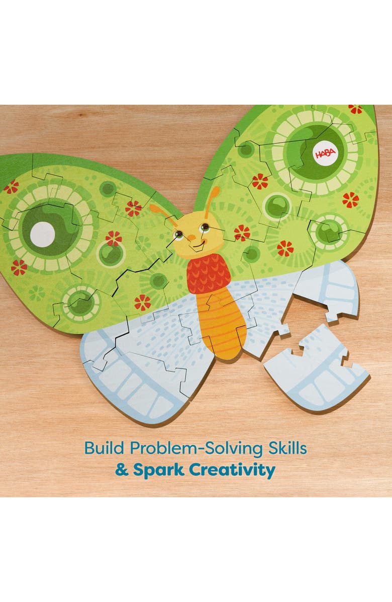 HABA Wooden Puzzle Butterfly - 2 in 1 Reversible Puzzle, Alternate, color, Multi