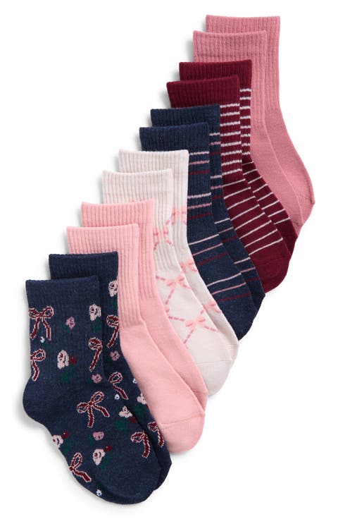 Kids' Roses & Bows Assorted 6-Pack Crew Socks (Big Kid)
