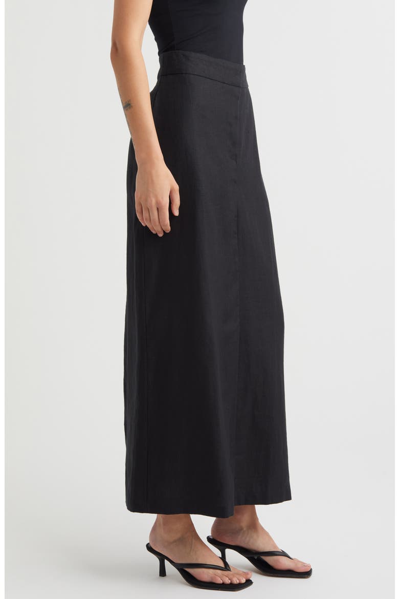 Nelli Linen Maxi Skirt, Alternate, color, BLACK