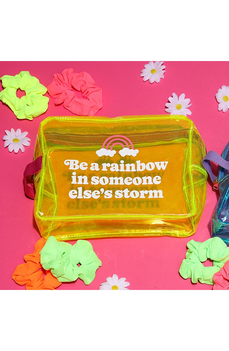 Totalee Gift Be A Rainbow Clear Travel Bag Plastic Yellow, Alternate, color, Yellow