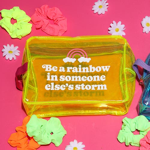 Totalee Gift Be A Rainbow Clear Travel Bag Plastic Yellow In Yellow